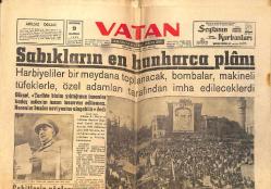 Vatan Gazetesi 10 Haziran 1960 - Anayasa İçin Anket Açıldı - Hürriyet Şehitleri Gözyaşlarıyla Uğurlandı GZ155945