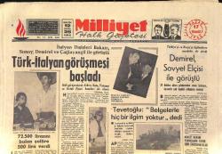 Milliyet Gazetesi 17 Temmuz 1966 - Türk İtalyan Görüşmesi Başladı - Ayasofya Dünyanın 7 Harikası Arasına Girdi GZ156895