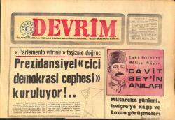 Devrim Gazetesi 5 Ocak 1971 - Orta Doğu'da Türkiye İçin Düşünülen Rol - Parlamento Vitrinli Faşizme Doğru GZ157125