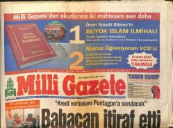 Milli Gazete Gazetesi 26 Eylül 2003 - İsrail Dehşeti Ölüm Saçıyor - Aksa İntifadası 3.Yılında GZ157222