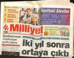 Milliyet Gazetesi 2 Temmuz 2005 - Ankara'nın Kalbinde Canlı Bomba Dehşeti - Kentteki Aleviler GZ157499