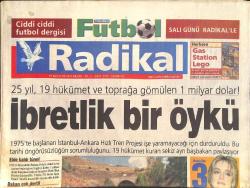 Radikal Gazetesi 19 Ağustos 2001 - İncirlik'ten Sır Uçuş - Memleketin Aynası Haluk Levent GZ2568