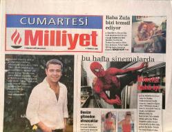 Milliyet Gazetesi Cumartesi Eki 3 Temmuz 2004 - Pera Palas'ta Aşk Hülya Avşar-Oktay Kaynarca - Örümcek Adam Geri Döndü GZ157568