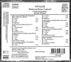 Capella Istropolitana, Jaroslav Kr(e)cek ‎- Wind And Brass Concerti CD (İkinci El) CD4831