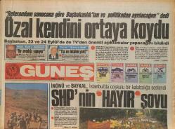 Güneş Gazetesi 19 Eylül 1988 - Samantha Fox 35 Bin Lira Etmedi - Mersin Fuarı Belediye Gazinosu Küçük Emrah Afişi GZ157729
