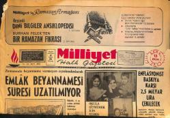 Milliyet Halk Gazetesi 13 Ekim 1972 - Emlak Beyannamesi Süresi Uzatılmıyor GZ157786