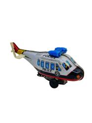 Vintage Kurmalı Teneke Oyuncak Polis Helikopteri AOB4459