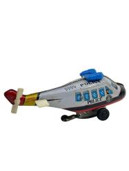 Vintage Kurmalı Teneke Oyuncak Polis Helikopteri AOB4459