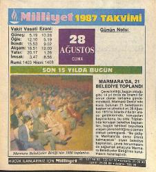 28 Ağustos 1987 Takvim Yaprağı - Doğum Günü Hediyesi EFMN14090