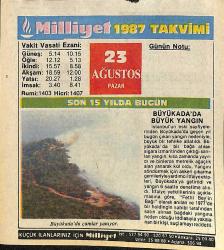 23 Ağustos 1987 Takvim Yaprağı - Doğum Günü Hediyesi EFMN14095