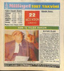 22 Ağustos 1987 Takvim Yaprağı - Doğum Günü Hediyesi EFMN14096