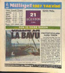 21 Ağustos 1987 Takvim Yaprağı - Doğum Günü Hediyesi EFMN14097