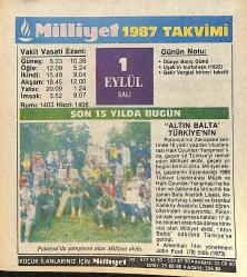1 Eylül 1987 Takvim Yaprağı - Doğum Günü Hediyesi EFMN14118