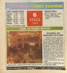 6 Eylül 1987 Takvim Yaprağı - Doğum Günü Hediyesi EFMN14123