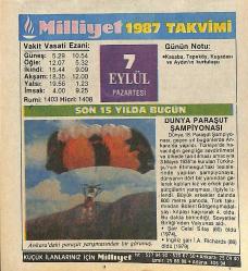 7 Eylül 1987 Takvim Yaprağı - Doğum Günü Hediyesi EFMN14124