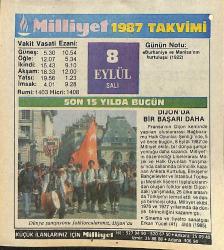 8 Eylül 1987 Takvim Yaprağı - Doğum Günü Hediyesi EFMN14125