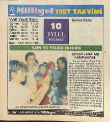 10 Eylül 1987 Takvim Yaprağı - Doğum Günü Hediyesi EFMN14127