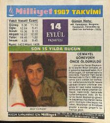 14 Eylül 1987 Takvim Yaprağı - Doğum Günü Hediyesi EFMN14131