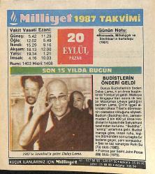 20 Eylül 1987 Takvim Yaprağı - Doğum Günü Hediyesi EFMN14137