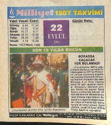 22 Eylül 1987 Takvim Yaprağı - Doğum Günü Hediyesi EFMN14139