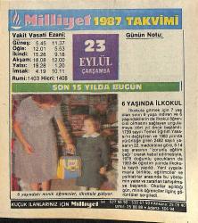 23 Eylül 1987 Takvim Yaprağı - Doğum Günü Hediyesi EFMN14140