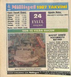 24 Eylül 1987 Takvim Yaprağı - Doğum Günü Hediyesi EFMN14141