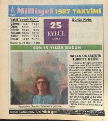 25 Eylül 1987 Takvim Yaprağı - Doğum Günü Hediyesi EFMN14142