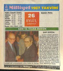 26 Eylül 1987 Takvim Yaprağı - Doğum Günü Hediyesi EFMN14143