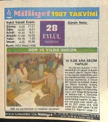 28 Eylül 1987 Takvim Yaprağı - Doğum Günü Hediyesi EFMN14145