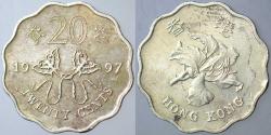 HONG KONG 20 CENT 1997 HATIRA-ÇİNE GERİ DÖNÜŞ.