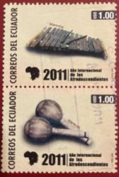 2011.MÜZİK ALETLERİ...EKVADOR 2 PUL DAMGALI