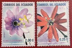 .ÇİÇEK TEMA.EKVADOR 2 PUL DAMGALI