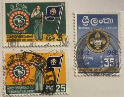 İZCİLİK TEMA.SRI LANKA  3 PUL DAMGALI