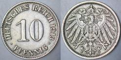 ALMANYA İMPARATORLUĞU 10 PFENNIG 1913 A= BERLİN DARBI.