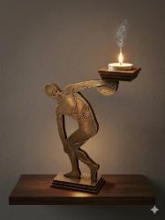 ✨Disk atan atlet formlu ahşap mumluk...