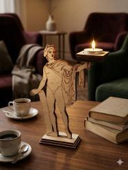 ✨Antik heykel formlu ahşap mumluk 2...