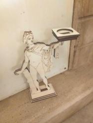 ✨Antik heykel formlu ahşap mumluk 2...