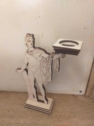 ✨Antik heykel formlu ahşap mumluk 2...