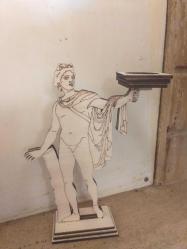 ✨Antik heykel formlu ahşap mumluk 2...