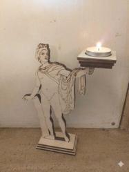 ✨Antik heykel formlu ahşap mumluk 2...