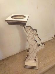 ✨Antik heykel formlu ahşap mumluk...