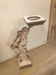 ✨Antik heykel formlu ahşap mumluk...