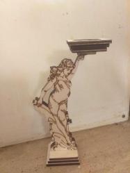 ✨Antik heykel formlu ahşap mumluk...