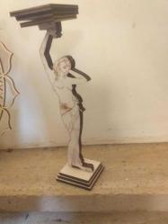 ✨Antik heykel formlu ahşap mumluk 3....