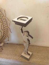 ✨Antik heykel formlu ahşap mumluk 3....