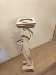 ✨Antik heykel formlu ahşap mumluk 3....