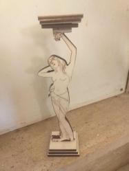 ✨Antik heykel formlu ahşap mumluk 3....