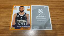 Panini EuroLeague Basketball 2024-2025 Duane Washington Jr. Partizan Mozzart Bet Belgrade Sticker No:302