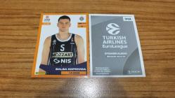 Panini EuroLeague Basketball 2024-2025 Balsa Koprivica Partizan Mozzart Bet Belgrade Sticker No:312
