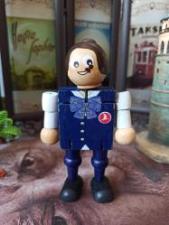 türk hava yolları ahşap hostes figür & 11 cm ''yüzünde leke vardır